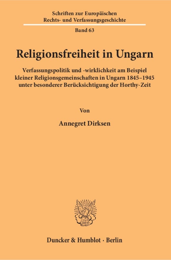 Cover Schriften zur Europäischen Rechts- und Verfassungsgeschichte (ERV)