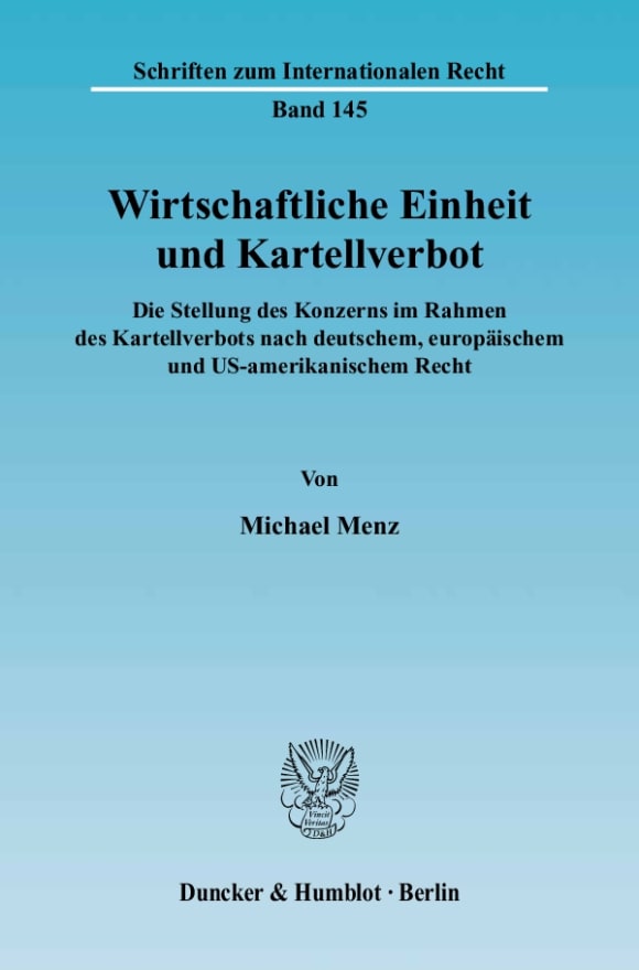 Cover Wirtschaftliche Einheit und Kartellverbot