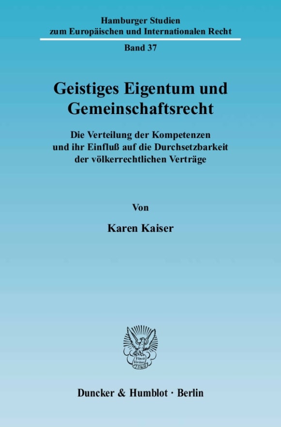 Cover Geistiges Eigentum und Gemeinschaftsrecht