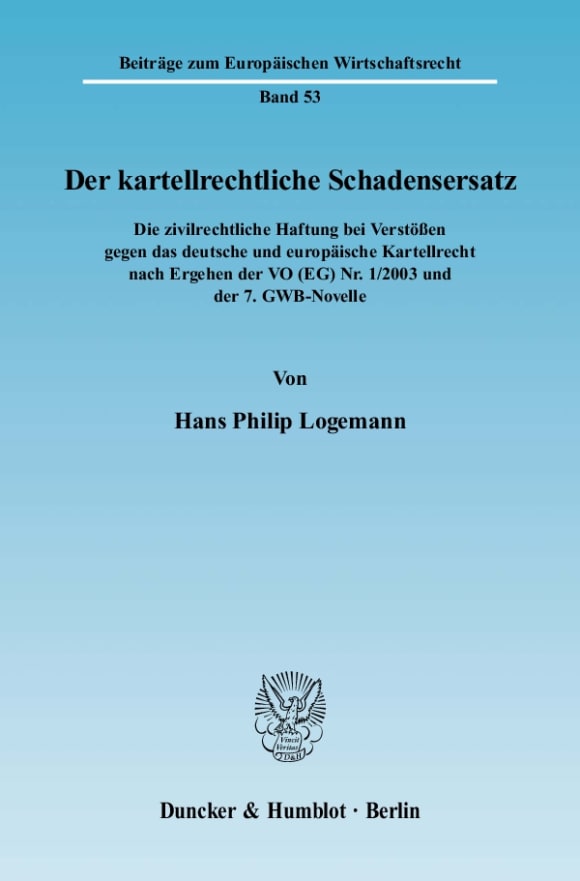 Cover Der kartellrechtliche Schadensersatz