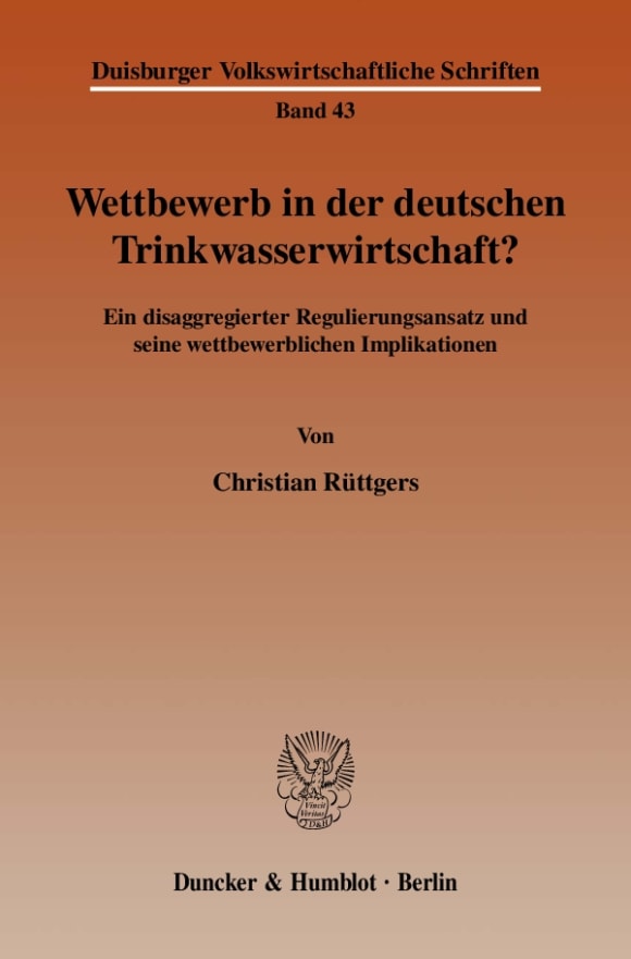 Cover Wettbewerb in der deutschen Trinkwasserwirtschaft?