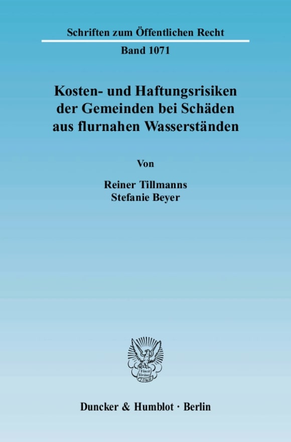 Cover Kosten- und Haftungsrisiken der Gemeinden bei Schäden aus flurnahen Wasserständen