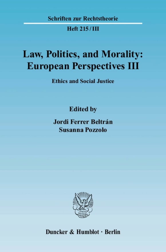 Cover Law, Politics, and Morality: European Perspectives III