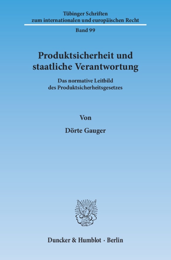 Cover Produktsicherheit und staatliche Verantwortung