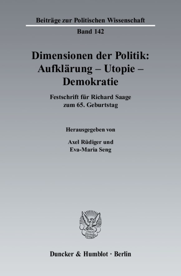 Cover Dimensionen der Politik: Aufklärung – Utopie – Demokratie