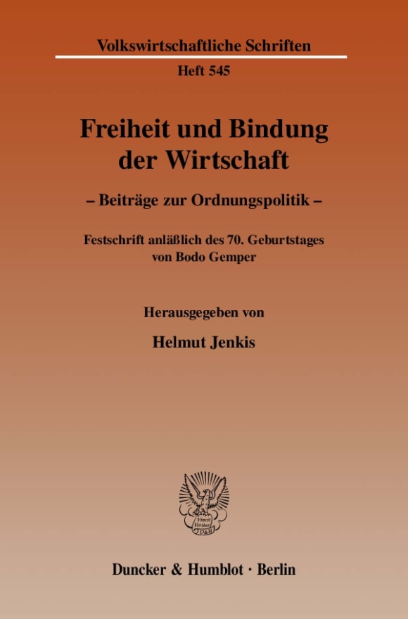 Cover Freiheit und Bindung der Wirtschaft