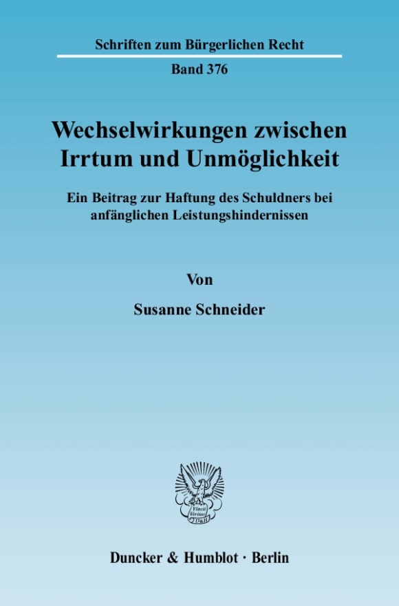 Cover Wechselwirkungen zwischen Irrtum und Unmöglichkeit