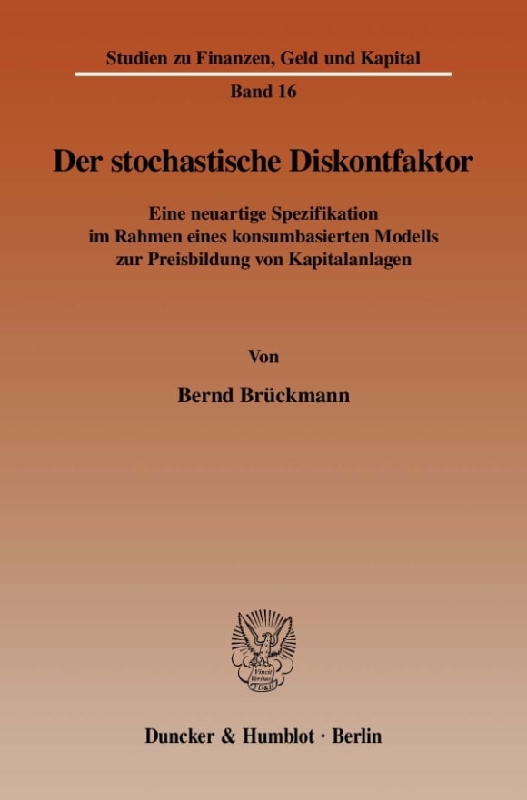 Cover Der stochastische Diskontfaktor