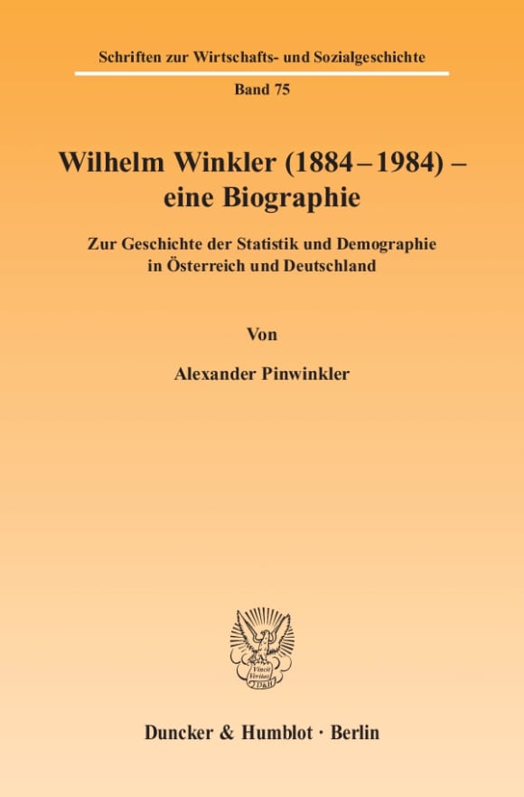 Cover Wilhelm Winkler (1884-1984) - eine Biographie