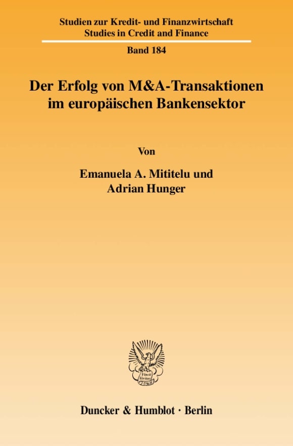 Cover Der Erfolg von M&A-Transaktionen im europäischen Bankensektor