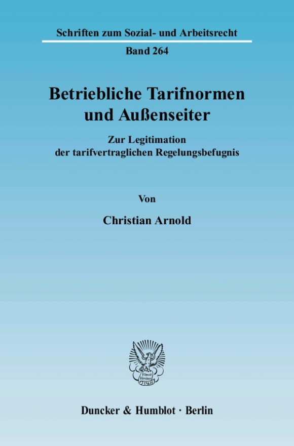 Cover Betriebliche Tarifnormen und Außenseiter