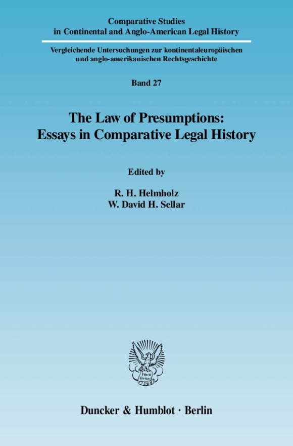 Cover The Law of Presumptions: Essays in Comparative Legal History