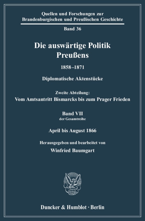 Cover Die auswärtige Politik Preußens 1858–1871