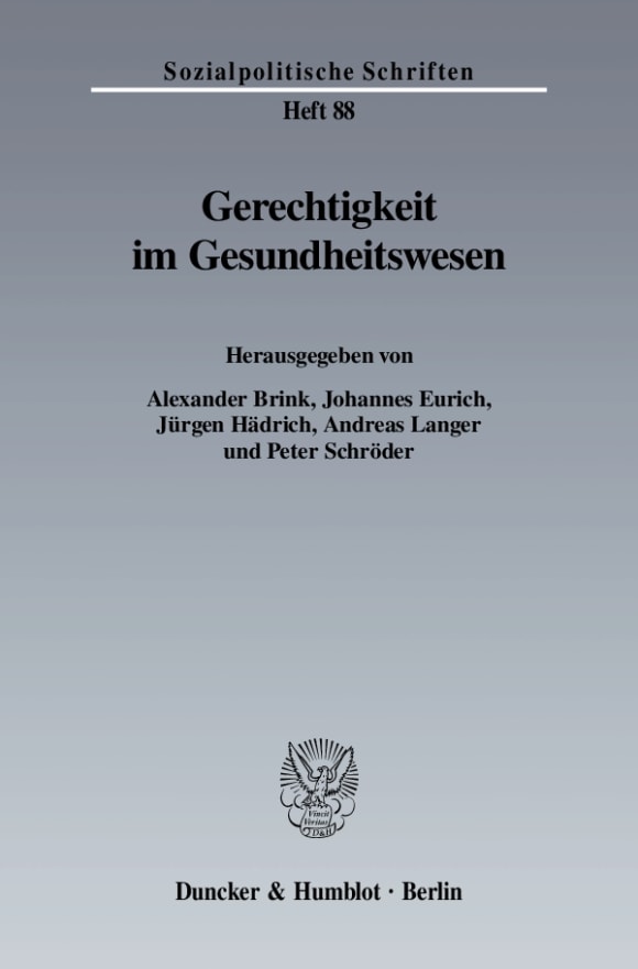 Cover Gerechtigkeit im Gesundheitswesen