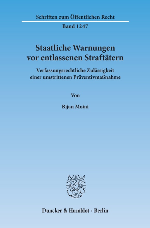 Cover Staatliche Warnungen vor entlassenen Straftätern