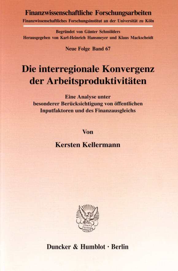 Cover Die interregionale Konvergenz der Arbeitsproduktivitäten