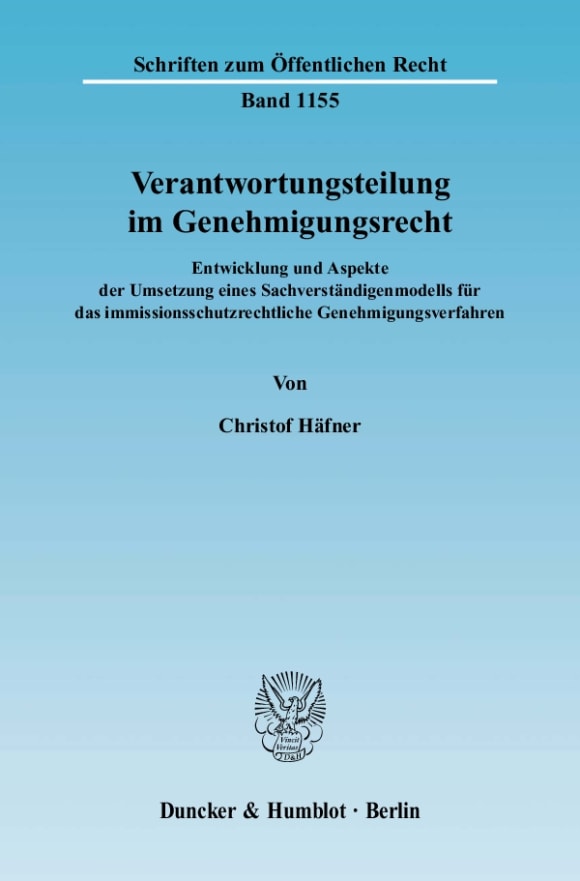 Cover Verantwortungsteilung im Genehmigungsrecht