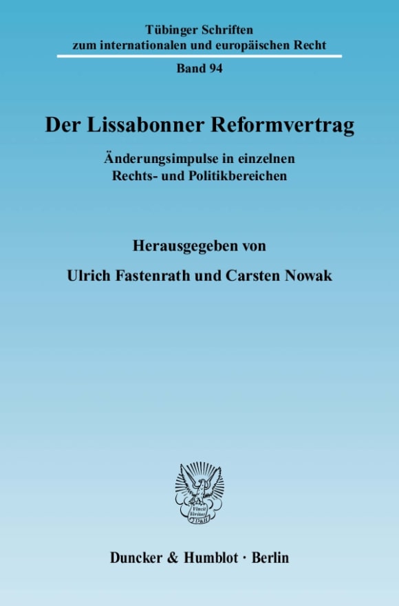 Cover Der Lissabonner Reformvertrag