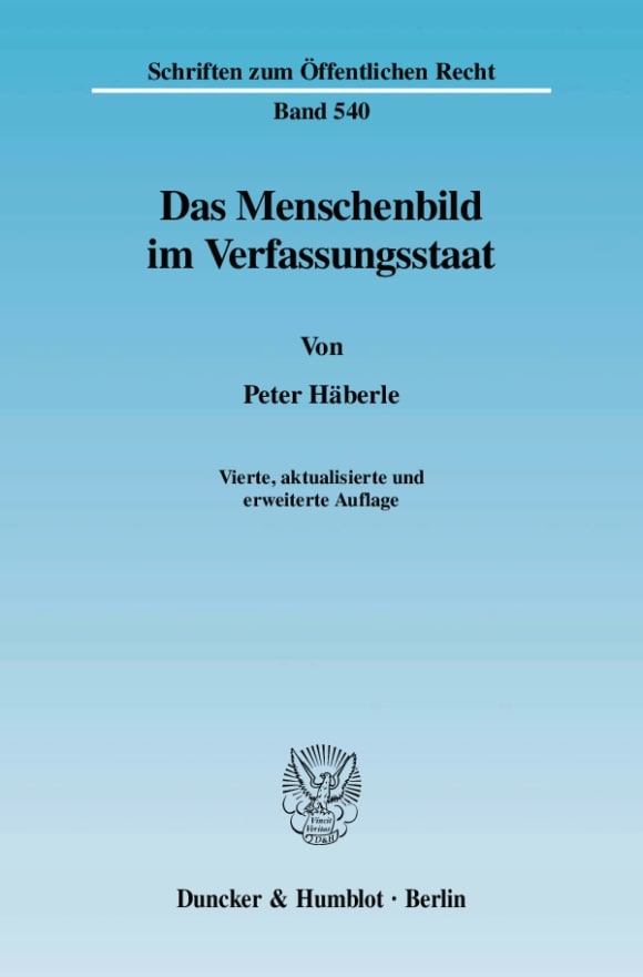 Cover Das Menschenbild im Verfassungsstaat