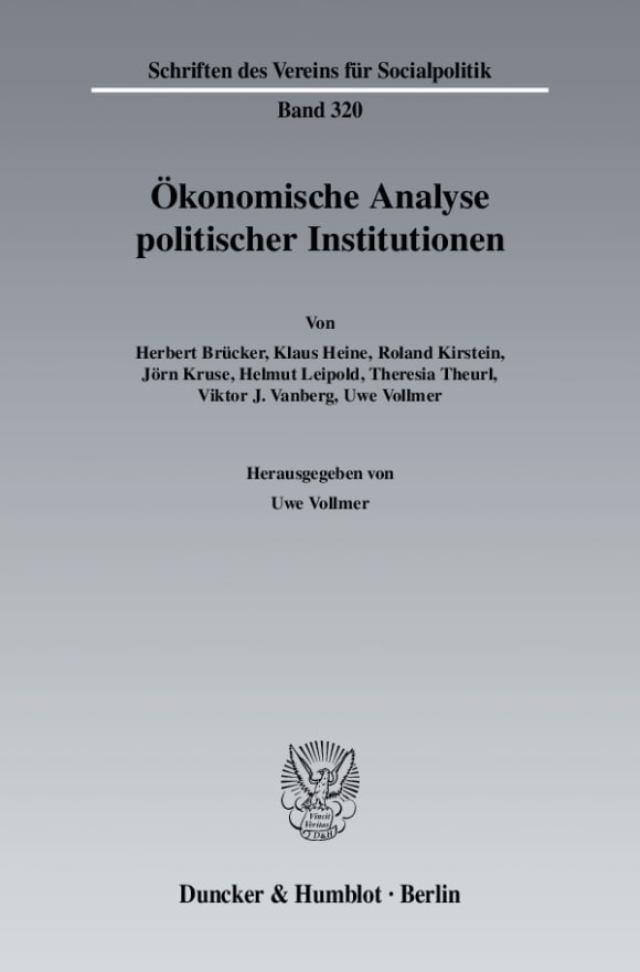 Cover Ökonomische Analyse politischer Institutionen