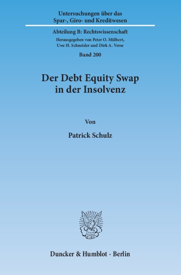 Cover Der Debt Equity Swap in der Insolvenz