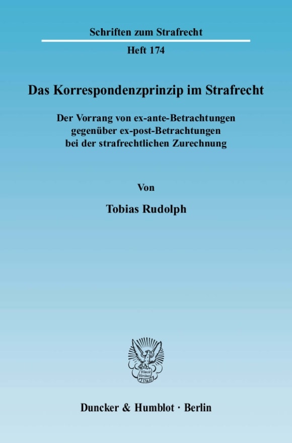 Cover Das Korrespondenzprinzip im Strafrecht