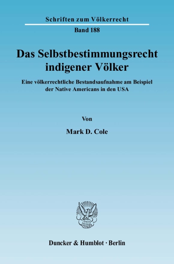 Cover Das Selbstbestimmungsrecht indigener Völker