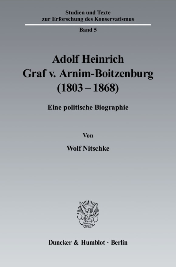 Cover Adolf Heinrich Graf v. Arnim-Boitzenburg (1803–1868)