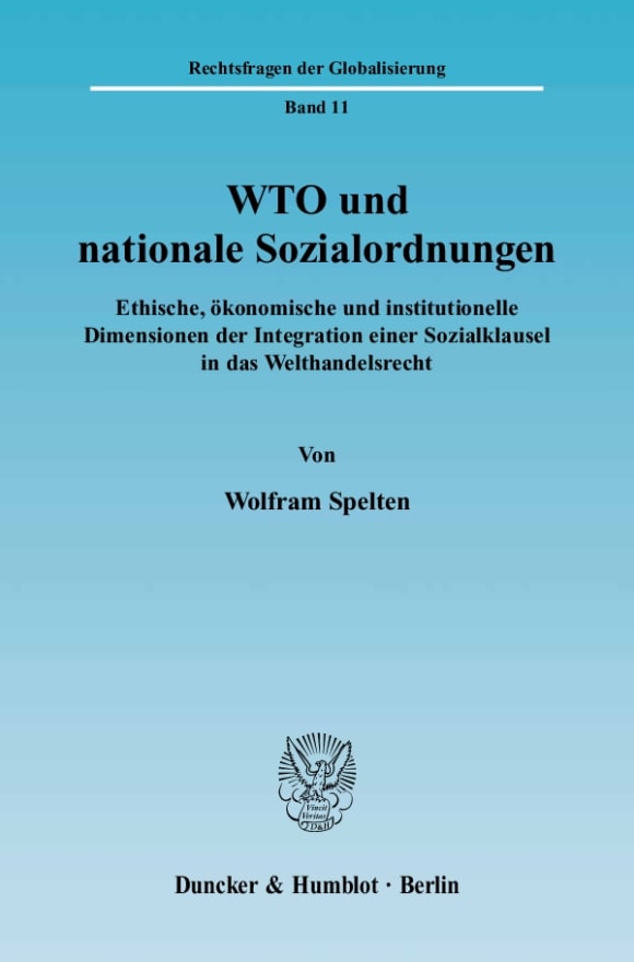 Cover WTO und nationale Sozialordnungen