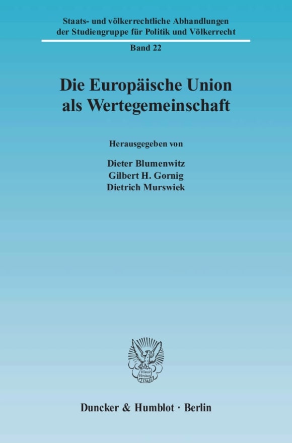 Cover Die Europäische Union als Wertegemeinschaft