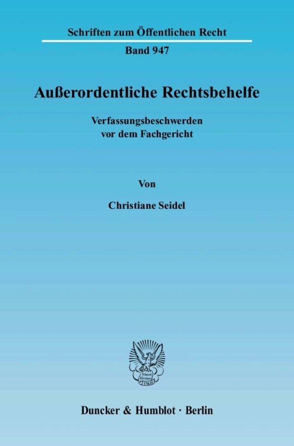 Cover Außerordentliche Rechtsbehelfe