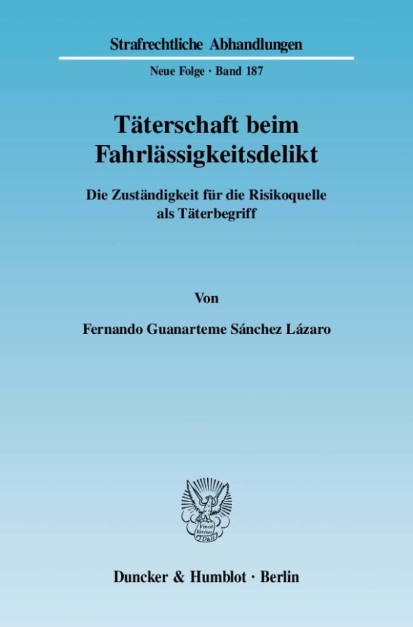 Cover Täterschaft beim Fahrlässigkeitsdelikt