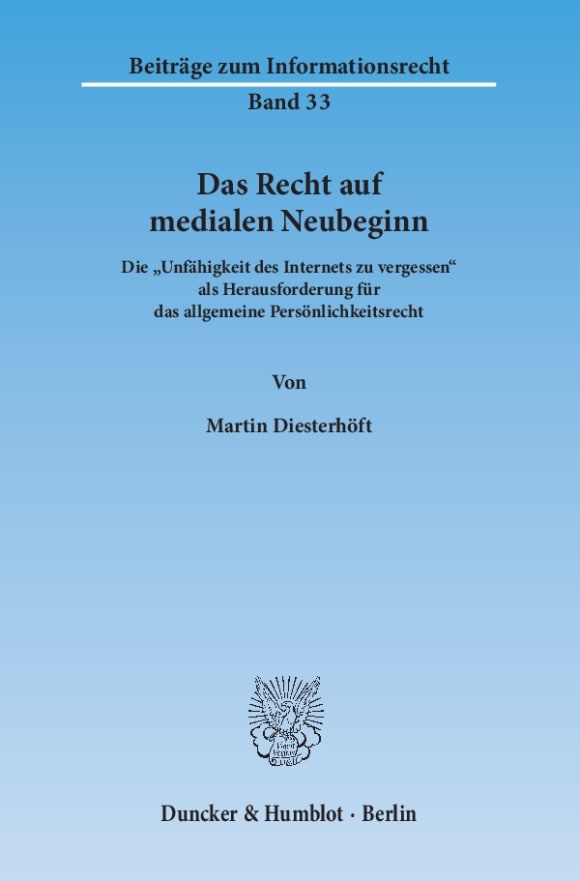 Cover Das Recht auf medialen Neubeginn