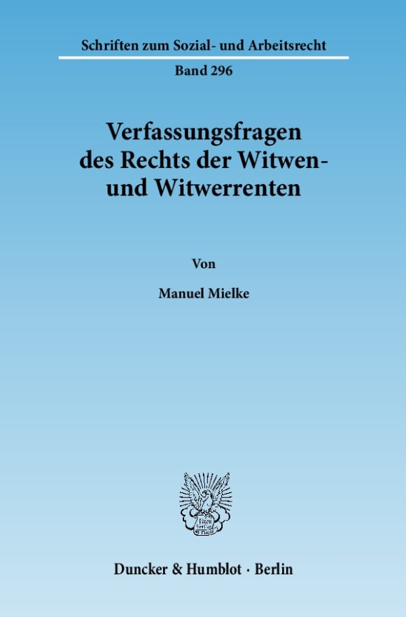 Cover Verfassungsfragen des Rechts der Witwen- und Witwerrenten