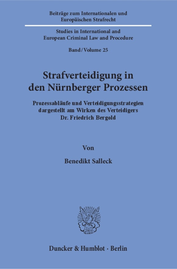 Cover Strafverteidigung in den Nürnberger Prozessen