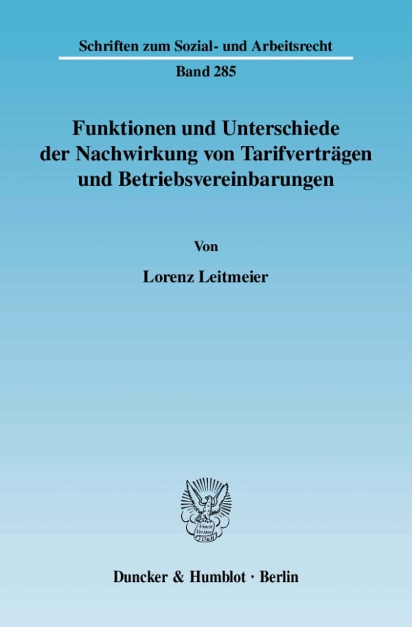 Cover Funktionen und Unterschiede der Nachwirkung von Tarifverträgen und Betriebsvereinbarungen