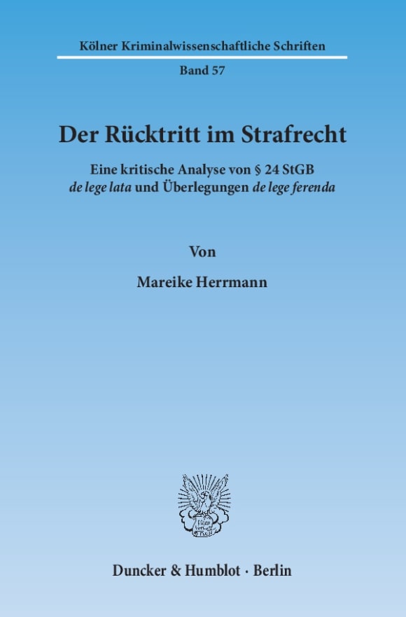 Cover Der Rücktritt im Strafrecht