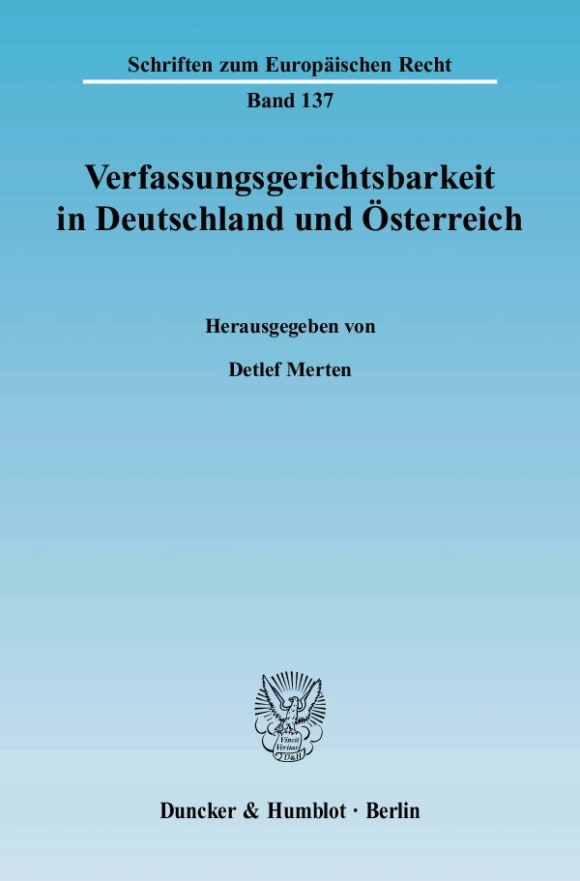 Cover Verfassungsgerichtsbarkeit in Deutschland und Österreich