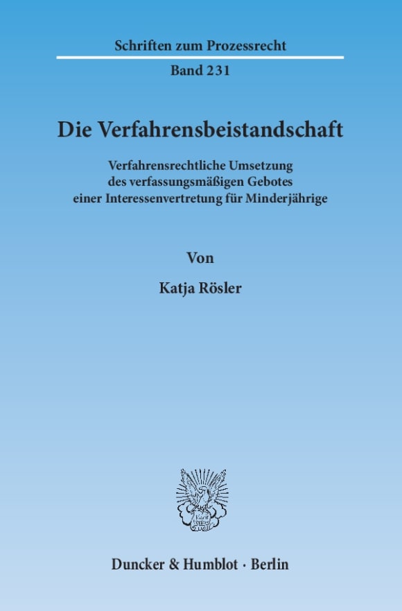 Cover Die Verfahrensbeistandschaft