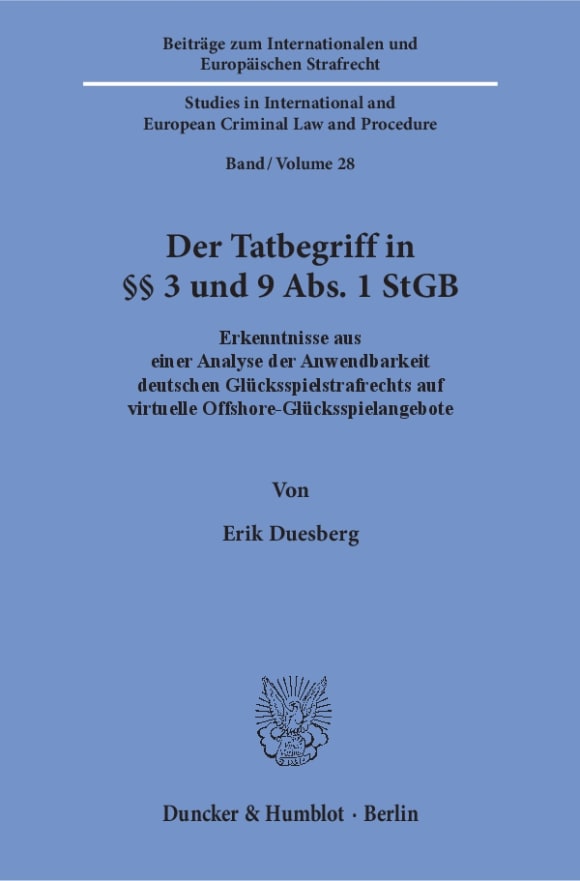 Cover Der Tatbegriff in §§ 3 und 9 Abs. 1 StGB