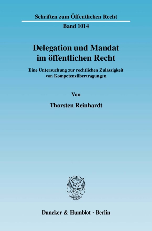 Cover Delegation und Mandat im öffentlichen Recht