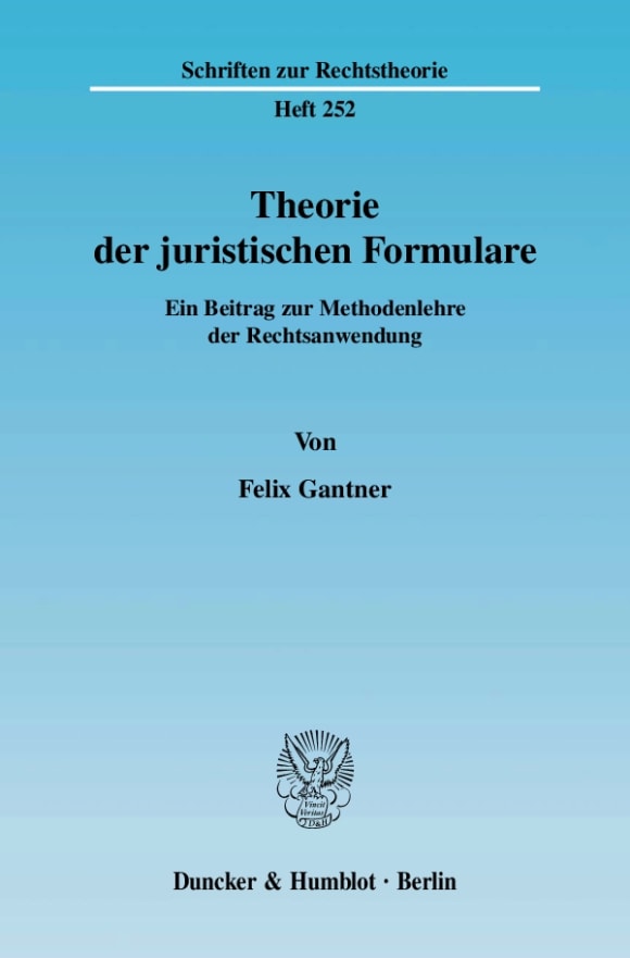 Cover Theorie der juristischen Formulare