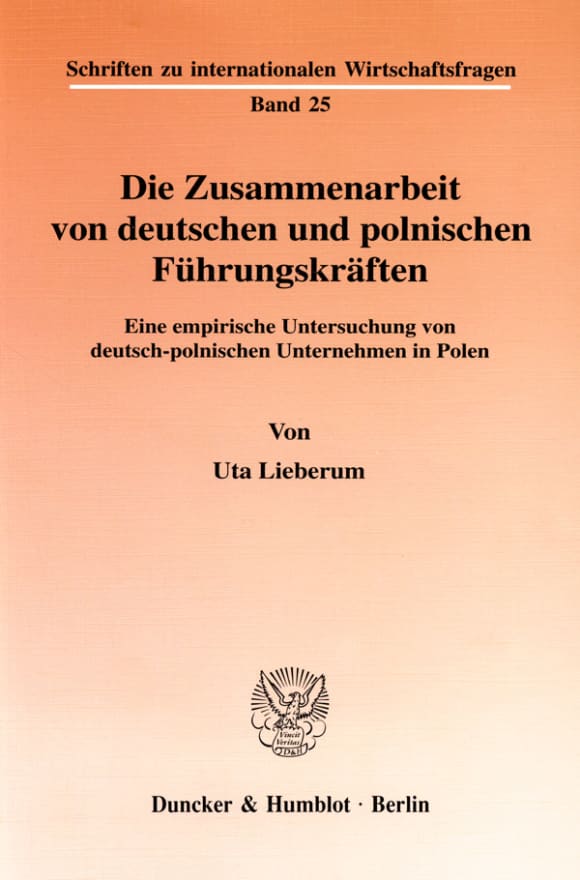 Cover Die Zusammenarbeit von deutschen und polnischen Führungskräften