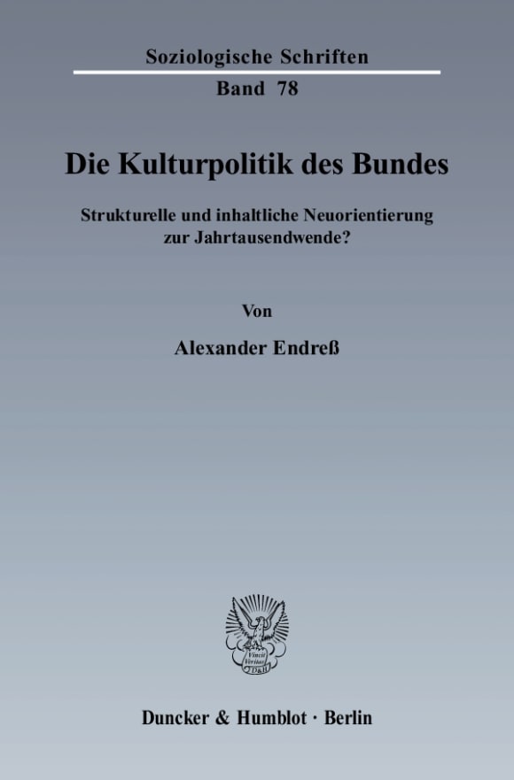 Cover Die Kulturpolitik des Bundes