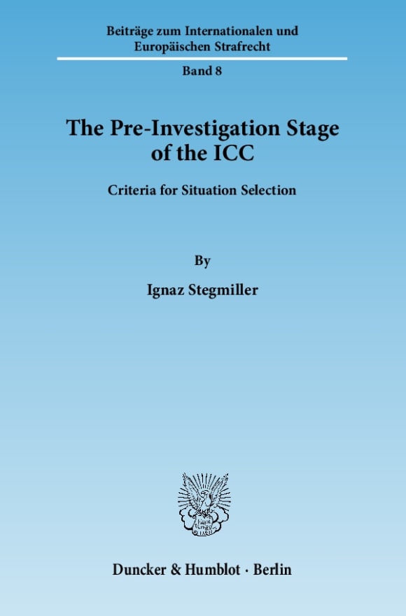 Cover The Pre-Investigation Stage of the ICC