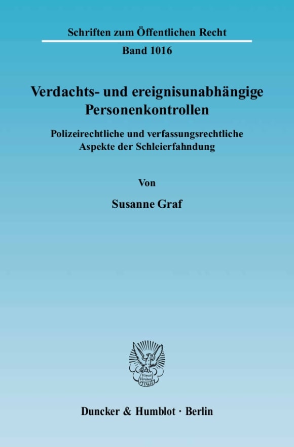 Cover Verdachts- und ereignisunabhängige Personenkontrollen