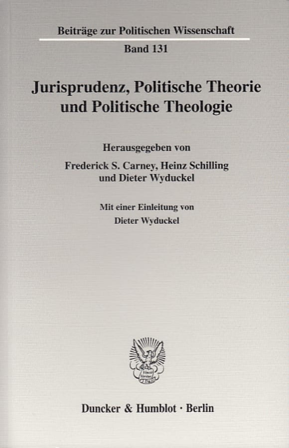 Cover Jurisprudenz, Politische Theorie und Politische Theologie