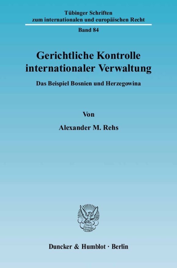 Cover Gerichtliche Kontrolle internationaler Verwaltung