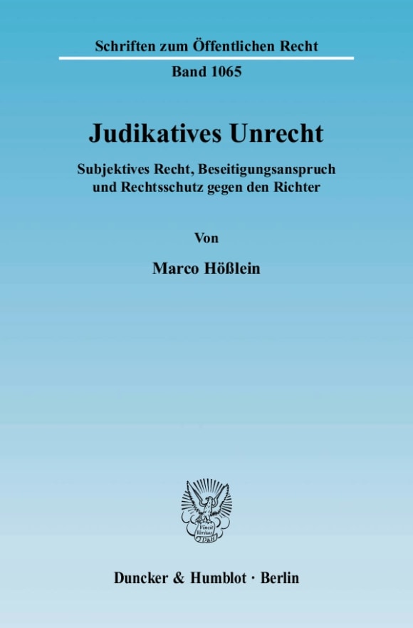 Cover Judikatives Unrecht