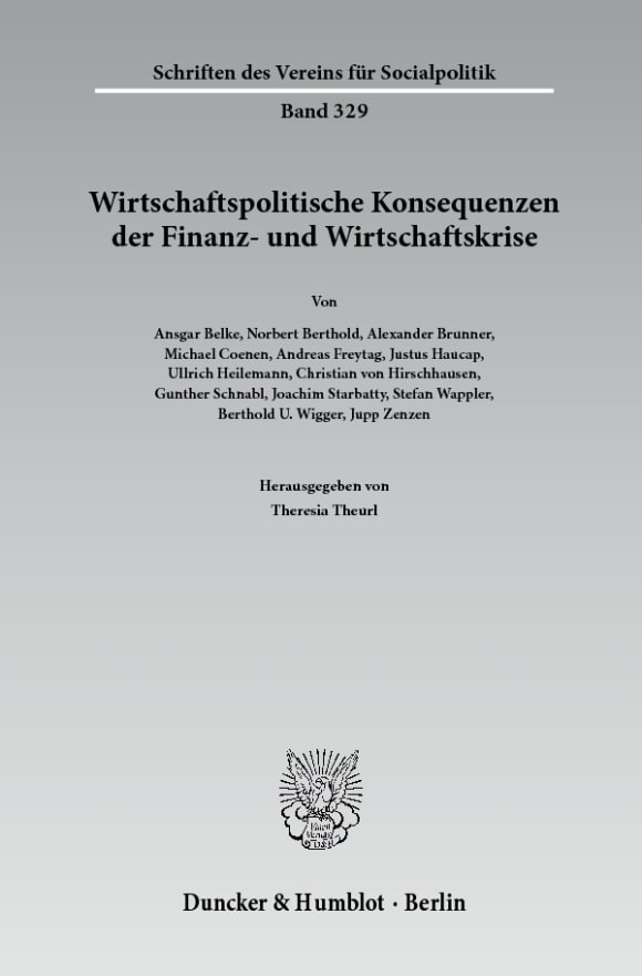 Cover Wirtschaftspolitische Konsequenzen der Finanz- und Wirtschaftskrise